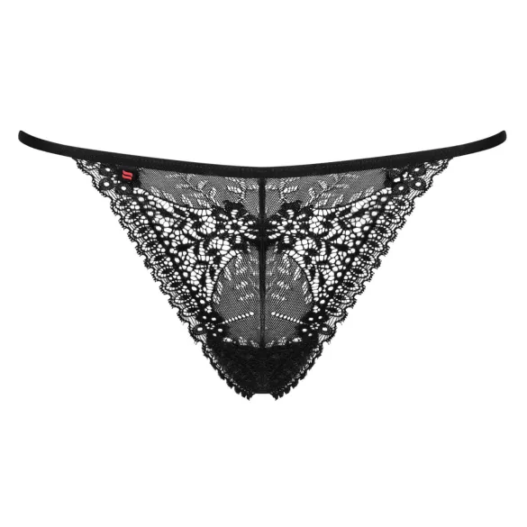 Obsessive - tanga con cinturini - pizzo nero