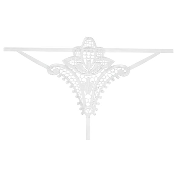 Obsessive - tanga sexy con motivo di tulipano - bianco