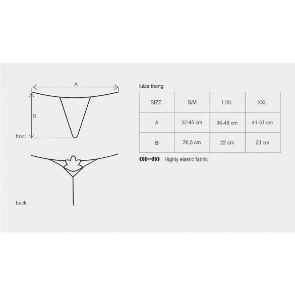 Obsessive - tanga sexy con motivo di tulipano - bianco