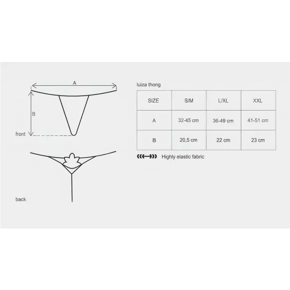 Obsessive - tanga sexy con motivo di tulipano - bianco - L/XL