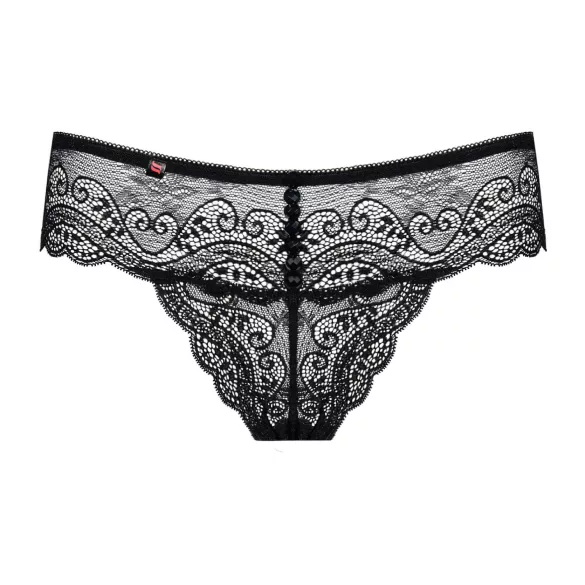 Obsessive - tanga donna in pizzo con strass - nero