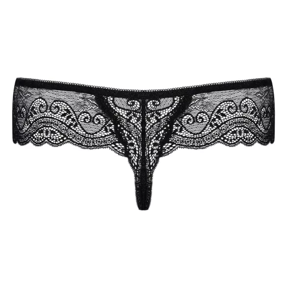 Obsessive - tanga donna in pizzo con strass - nero - L/XL
