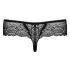 Obsessive - tanga donna in pizzo con strass - nero - L/XL