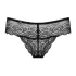 Obsessive - tanga donna in pizzo con strass - nero - L/XL