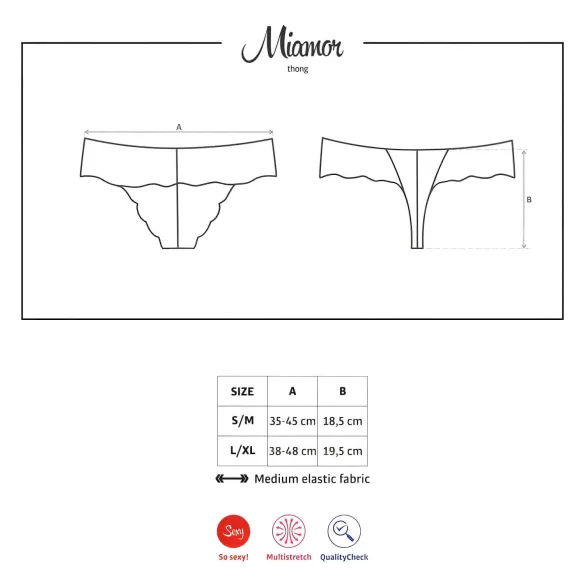Obsessive - tanga donna in pizzo con strass - nero - L/XL