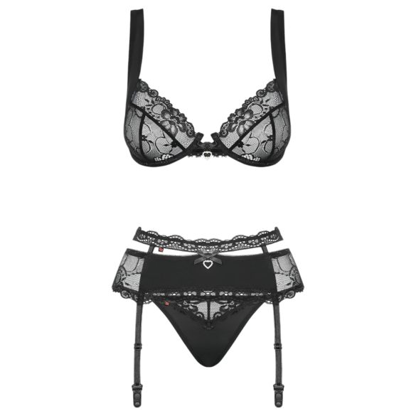 Obsessive - set lingerie - trasparente nero