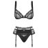 Obsessive - set lingerie - trasparente nero