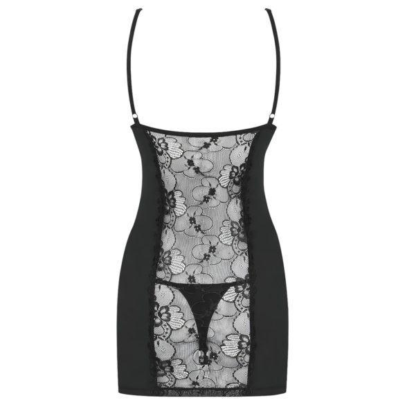 Obsessive - babydoll con perizoma - trasparente nero - L/XL