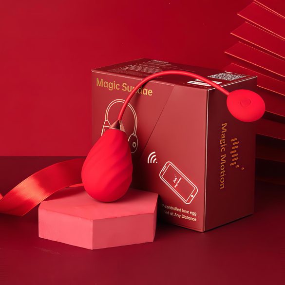 Magic Motion Sundae - ovetto vibrante ricaricabile smart - rosso