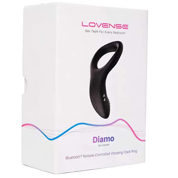 LOVENSE Diamo - anello vibrante pene intelligente - silicone nero