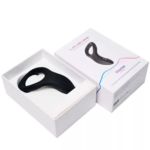 LOVENSE Diamo - anello vibrante pene intelligente - silicone nero