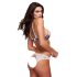 Baci - Completo reggiseno fiorito in pizzo + mutandina aperta
