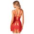 Obsessive Claussica - babydoll e perizoma (rosso) - XL/XXL