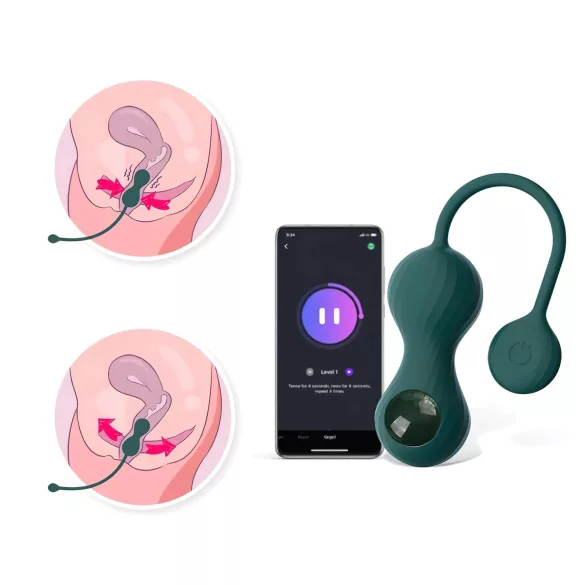 Magic Motion Crystal Duo - Palline geisha vibranti a controllo app (verde)