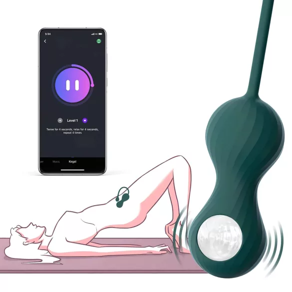 Magic Motion Crystal Duo - Palline geisha vibranti a controllo app (verde)