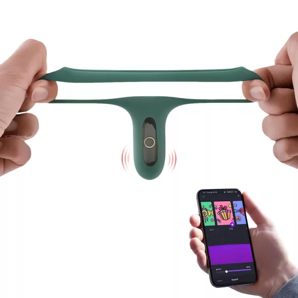 Magic Motion Rise - anello fallico vibrante ricaricabile smart - silicone verde