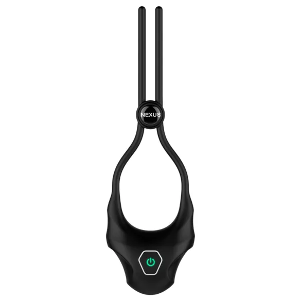 Nexus Forge - anello fallico vibrante regolabile - silicone nero