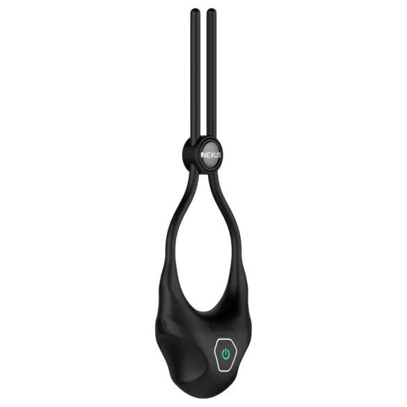 Nexus Forge - anello fallico vibrante regolabile - silicone nero