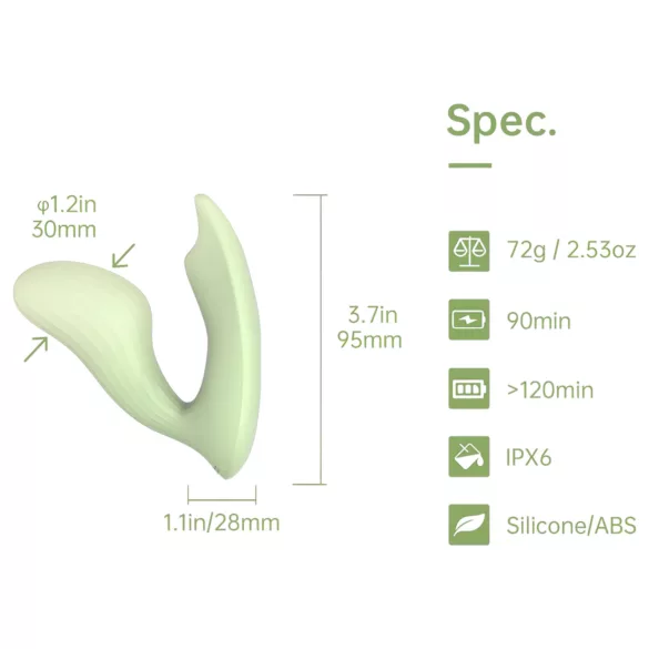 Magic Motion Umi - vibratore 2 in 1 controllato tramite app (verde)