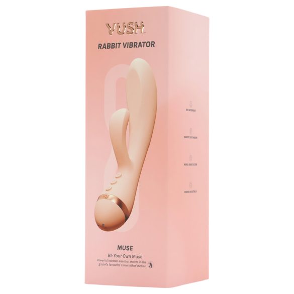 Vush Muse - vibratore rabbit ricaricabile impermeabile - silicone rosa