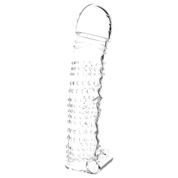 Lonely - guaina fallica vibrante con stimolatori - trasparente